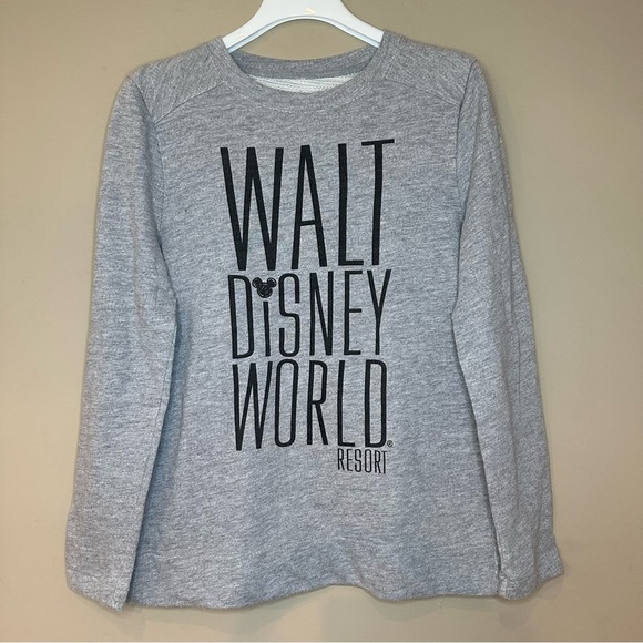 Disney Parks Sweatshirt Walt Disney World Resort Women M Gray Mickey Mouse Ears - Picture 1 of 9